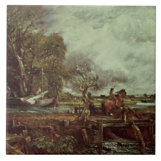 John Constable | das Springenpferd, c.1825 (Öl an Fliese (Vorderseite)