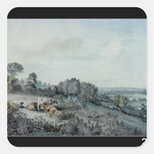 John Constable | Das Stunatal Quadratischer Aufkleber (Vorderseite)
