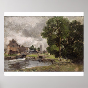 John Constable Dedham Lock and Mill Poster