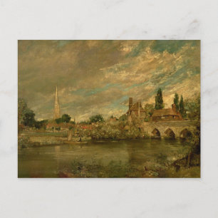 John Constable   Die Brücke von Harnham und Salisb Postkarte
