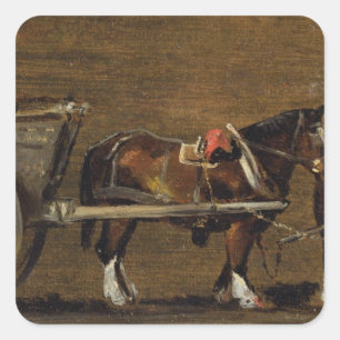John Constable   ein Bauernhof-Wagen mit zwei Quadratischer Aufkleber