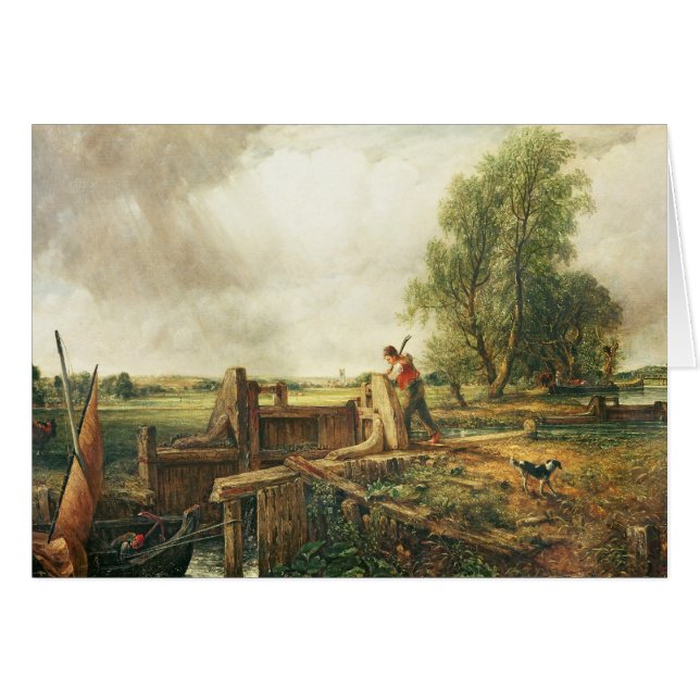 John Constable | Ein Boot, das eine Schleuse überq (Vorderseite (Horizontal))