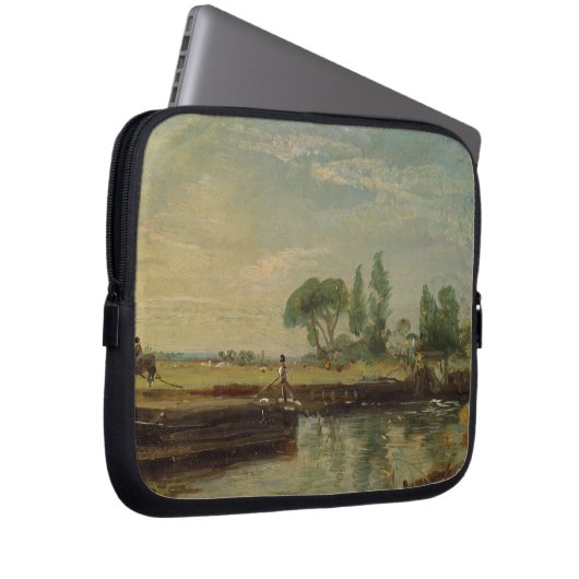John Constable | ein Lastkahn unter Flatford Laptopschutzhülle (Vorne Rechts)