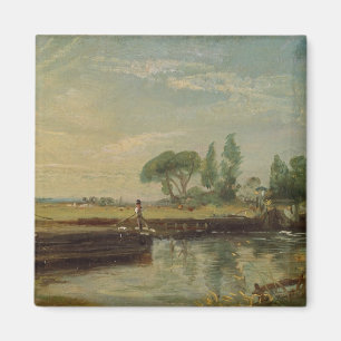 John Constable   ein Lastkahn unter Flatford Magnet