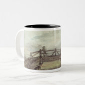 John Constable | eine Brücke über dem Stour Zweifarbige Tasse (Vorderseite Links)