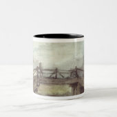 John Constable | eine Brücke über dem Stour Zweifarbige Tasse (Mittel)