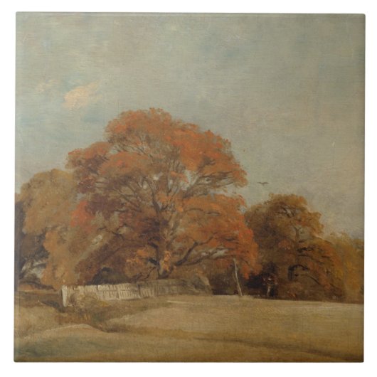 John Constable | eine herbstliche Landschaft an Fliese (Vorderseite)