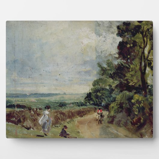 John Constable | Eine Landstraße mit Bäumen und Fe Fotoplatte (Vorderseite)