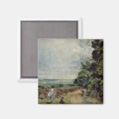 John Constable | Eine Landstraße mit Bäumen und Fe Magnet (Vorderseite/Rückseite)