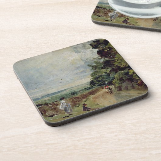 John Constable | eine Landstraße mit Bäumen und Getränkeuntersetzer (Linke Seite)