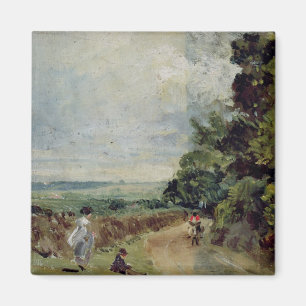 John Constable eine Landstraße mit Bäumen und Magnet