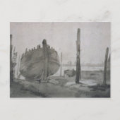 John Constable | Flusslandschaft mit Schiff bei So Postkarte (Vorderseite)