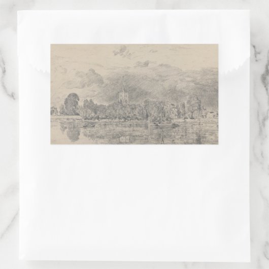 John Constable - Fulham Church Rechteckiger Aufkleber (Tasche)