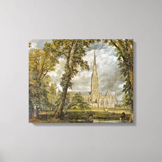 John Constable - Kathedrale aus dem Garten gesehen Leinwanddruck (Vorderseite)