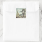 John Constable | Landschaft mit Bäumen und Afghani Quadratischer Aufkleber (Tasche)