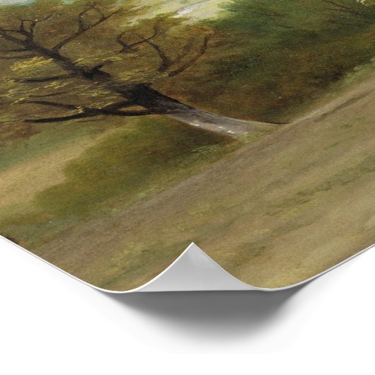 John Constable | Landschaft: Pflügen im Suf Poster (Ecke)