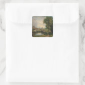 John Constable | Schleuse Dedham und Mill, 1820 Quadratischer Aufkleber (Tasche)