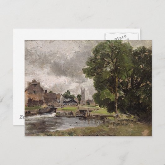 John Constable | Schleuse Dedham und Mill Postkarte (Vorne/Hinten)