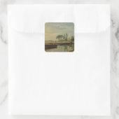 John Constable | Schleuse Flatford, c.18 Quadratischer Aufkleber (Tasche)