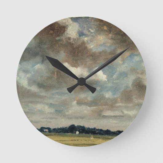 John Constable | Umfassende Landschaft mit Grau Cl Runde Wanduhr (Vorderseite)