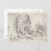 John Constable Watermill at Newbury (Pencil) Postkarte (Vorne/Hinten)