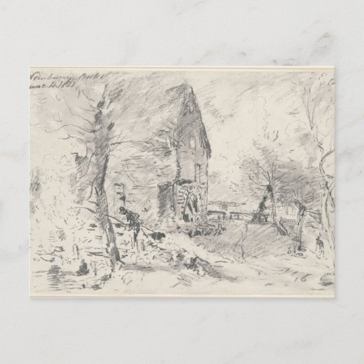 John Constable Watermill at Newbury (Pencil) Postkarte (Vorderseite)