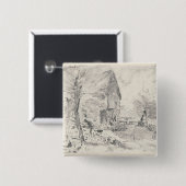 John Constable | Watermill bei Newbury (Bleistift) Button (Vorne & Hinten)
