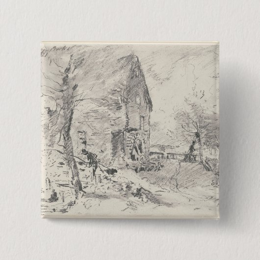 John Constable | Watermill bei Newbury (Bleistift) Button (Vorderseite)