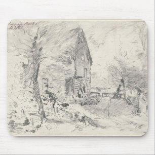 John Constable Watermill bei Newbury (Bleistift) Mousepad