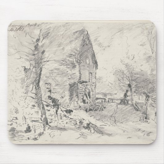 John Constable | Watermill bei Newbury (Bleistift) Mousepad (Vorne)