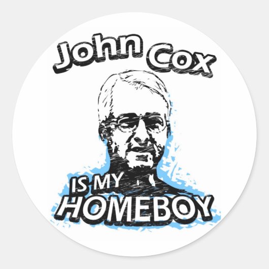 John Cox ist mein Homeboy Runder Aufkleber (Vorderseite)