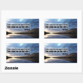 John Crowe Inspiration Zitat "Starker Fisch" Rechteckiger Aufkleber (Blatt)