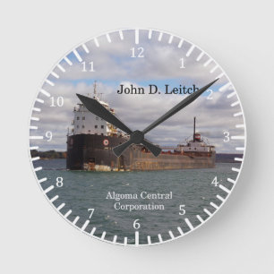 John D. Leitch clock Runde Wanduhr