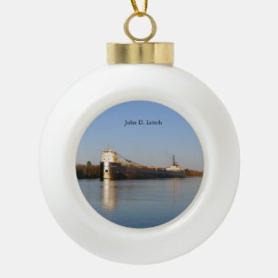 John D. Leitch Kugel oder Schneeflocken-Ornament Keramik Kugel-Ornament