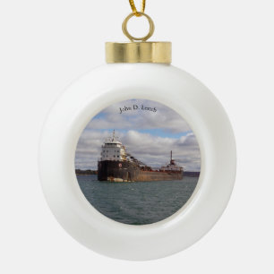John D. Leitch  Kugel- oder Schneeflockenornament Keramik Kugel-Ornament