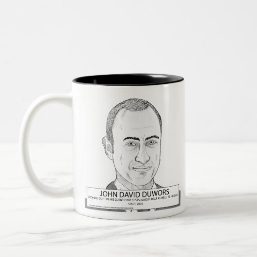 John David Du Wors' Mug auf mehr als gerade Zweifarbige Tasse (Links)