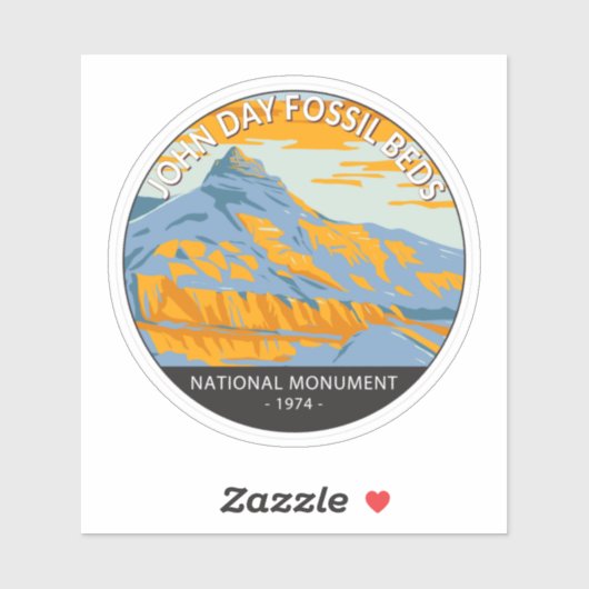 John Day Fossil Beds National Monument Oregon Aufkleber (Blatt)