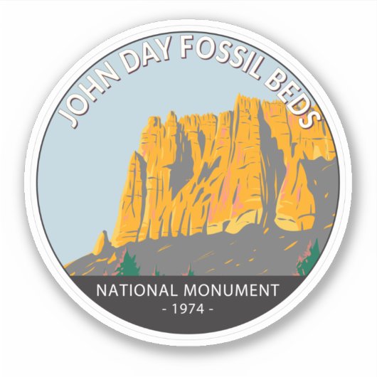 John Day Fossil Beds National Monument Oregon Aufkleber (Vorderseite)