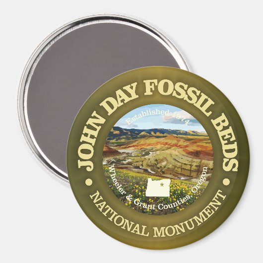 John Day Fossil Beds (NM) Magnet (Vorderseite/Rückseite)
