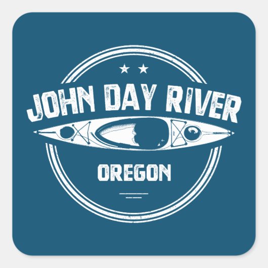 John Day River Oregon Kayaking Quadratischer Aufkleber (Vorderseite)