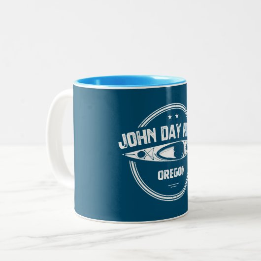 John Day River Oregon Kayaking Zweifarbige Tasse (Vorderseite Links)