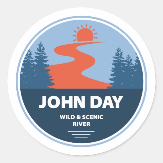 John Day Wild und der Landschaftliche Fluss Oregon Runder Aufkleber (Vorderseite)