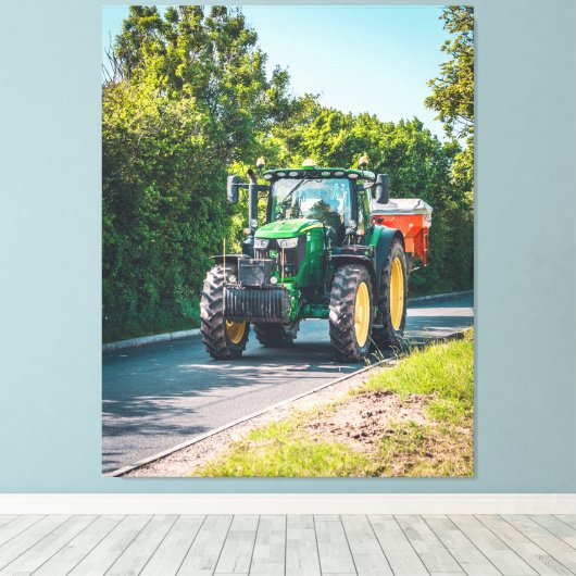 John Deere auf der A49 Leinwanddruck (Insitu (Holzboden))