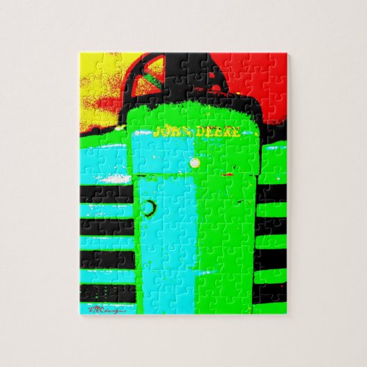 John Deere Green Tractor Farm Foto Art Puzzle (Vertikal)