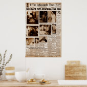 John Dillinger Public Enemy #1 Dies Reaching Poster (Küche)