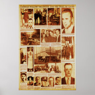 John Dillinger Verbrechensspur Staatsfeind #1 Poster
