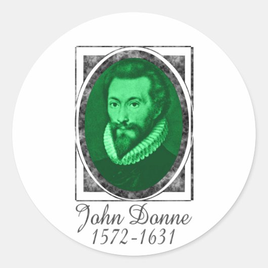John Donne Runder Aufkleber (Vorderseite)