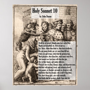 John Donne-Tod, ist nicht stolzes/heiliges Sonett Poster