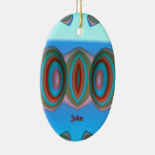 JOHN ~ EASTER EGG ~ FRAKTAL Blue Red Pink ~ Keramik Ornament (Rechts)