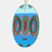 JOHN ~ EASTER EGG ~ FRAKTAL Blue Red Pink ~ Keramik Ornament (Links)